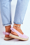 Espadryle Damskie Zamszowe Fioletowe Kontres