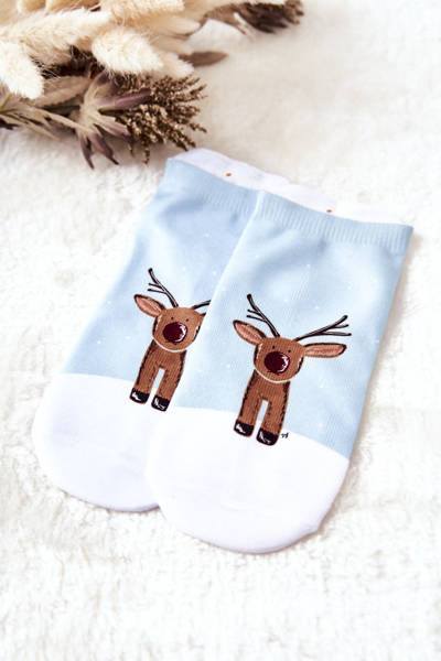 Skarpetki Stopki Renifer Zielono-Biały