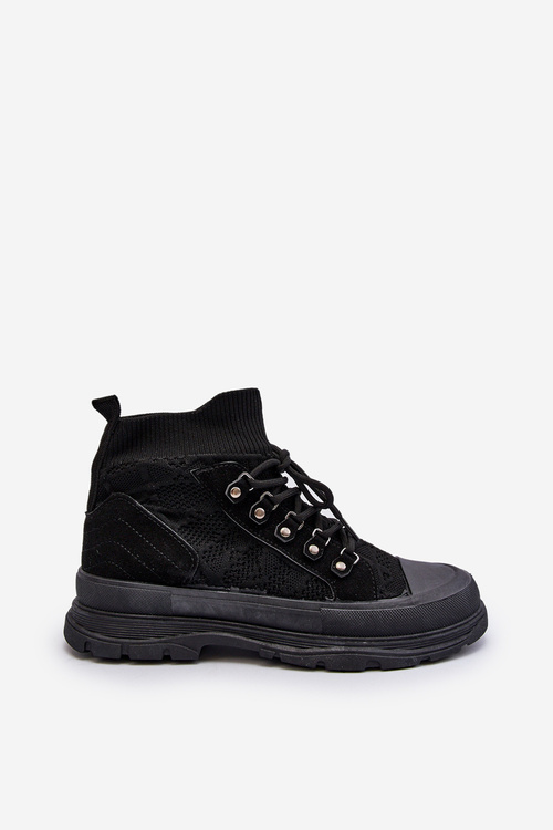 Damskie Trampki Z Elastyczną Cholewką Czarne Kalyne