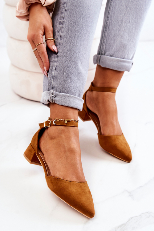 Zamszowe Czółenka W Szpic Camel Calliope