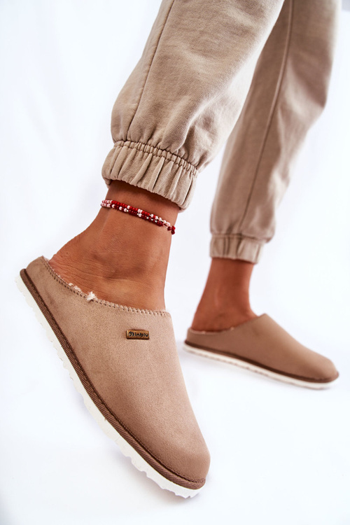 Domowe Ocieplane Klapki Papcie Inblu CS-34-011 Beżowe