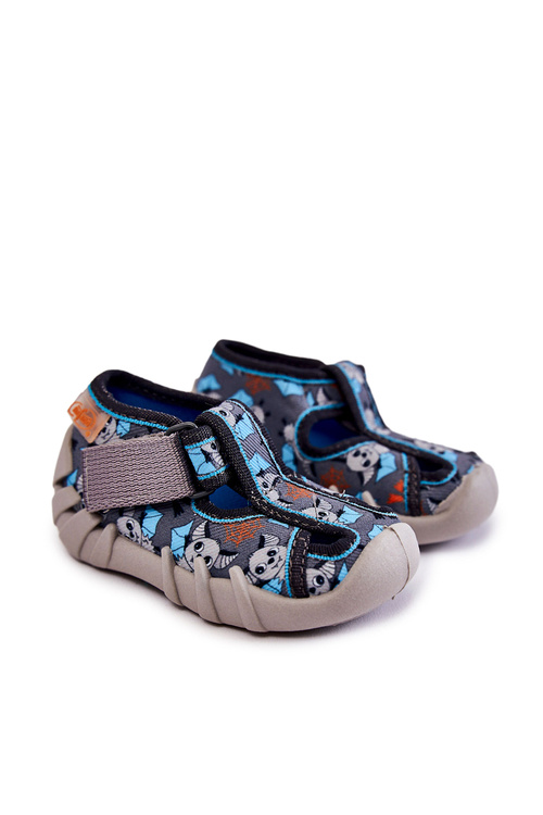 Buty Papcie Befado Na Rzep 190P104 Niebiesko-Szare