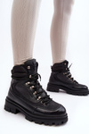 Ocieplane Trapery Botki Sznurowane Damskie Czarne Big Star MM274663