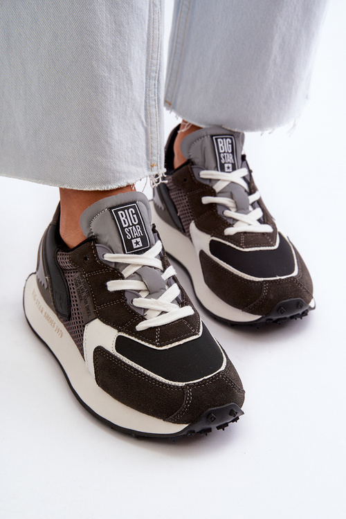 Sneakersy Damskie Na Platformie Memory Foam System Big Star NN274683 Czarne