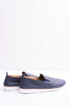 Granatowe Męskie Skórzane Mokasyny Perlugo