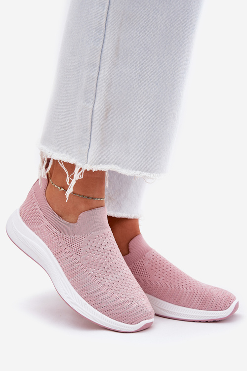 Materiałowe Wsuwane Buty Sportowe Damskie Różowe Astusa