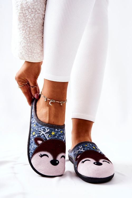 Papcie Ocieplane Renifer Niebieskie Taffy