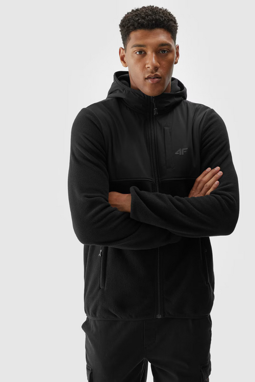 Męski Polar Z Kapturem Regular 4FWAW24TFLEM269-20S Czarny