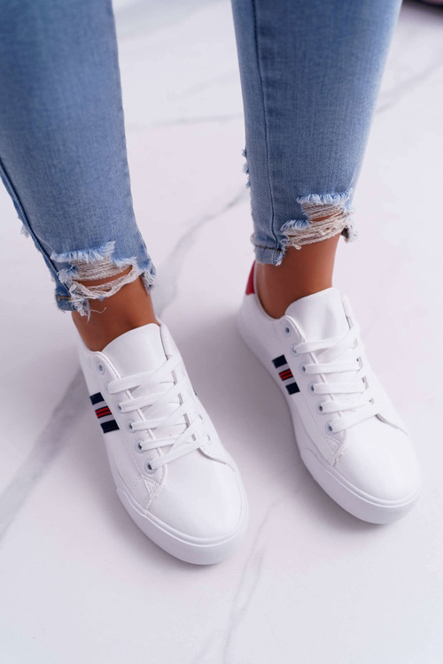 Białe Damskie Sportowe Tenisówki Acarana