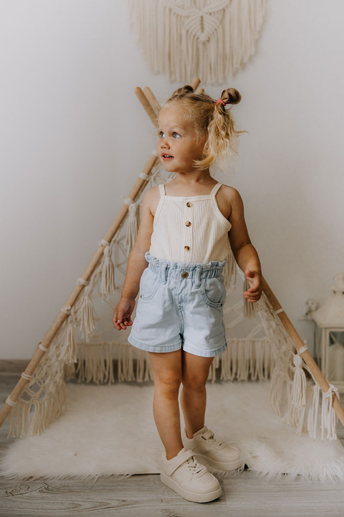 Dziecięce Buty Sportowe Na Rzepy Beżowe Elike