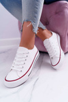 Trampki Damskie Niskie Materiałowe Białe FreeTime
