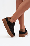 Sneakersy Damskie Na Platformie Big Star SS274761 Czarne