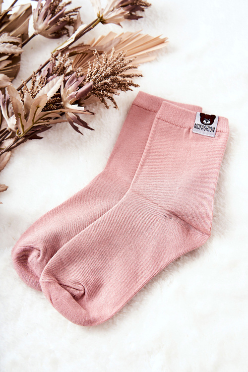 Dziecięce Skarpetki Z Misiem Jasnoróżowe