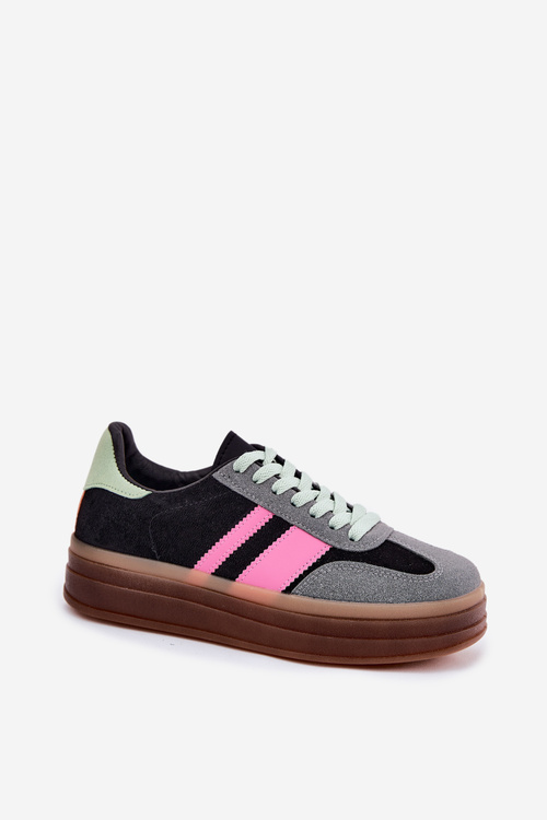 Niskie Sneakersy Na Platformie Czarne Ovivene