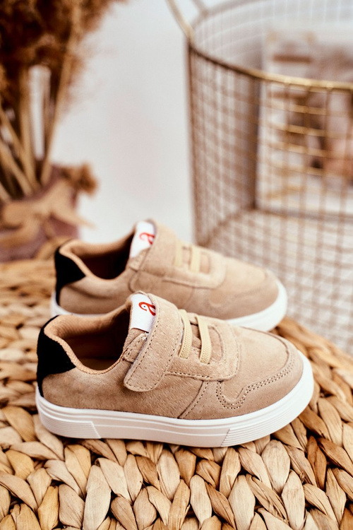 Sportowe Buty Dziecięce na Rzep Beżowe Albatros