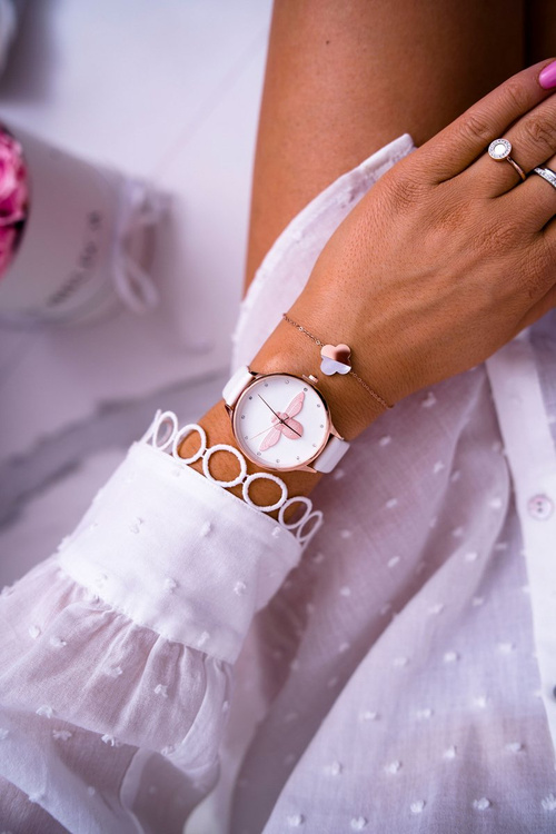 Damski Zegarek Michael John Biały Ivaria