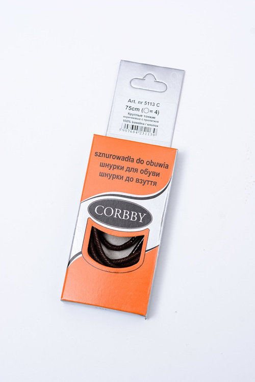 Corbby Brązowe Woskowane Cienkie Sznurówki