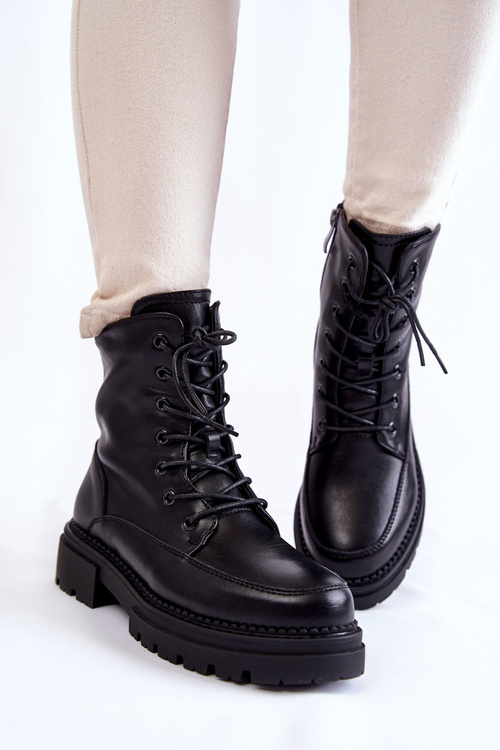 Skórzane Ocieplane Botki La.Fi 250009B-QN Czarne