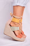 Sandałki Damskie Na Koturnie espadrylu kolorowe Beautiful One
