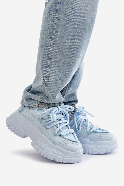 Sneakersy Damskie Na Masywnej Podeszwie Niebieskie Nevela