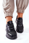 Sportowe Damskie Buty Sneakersy Czarne Manitoba