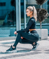 Sportowe Damskie Buty Gruba Podeszwa Czarne HighStep