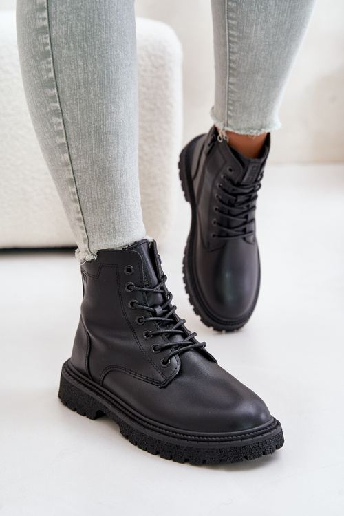 Ocieplane Botki Workery Damskie Big Star OO274A126 Czarne