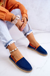 Materiałowe Espadryle Wsuwane Big Star JJ274877 Granatowe