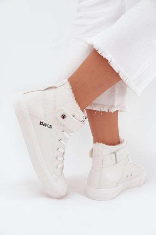 Skórzane Ocieplane Trampki BIG STAR V274541FW Białe