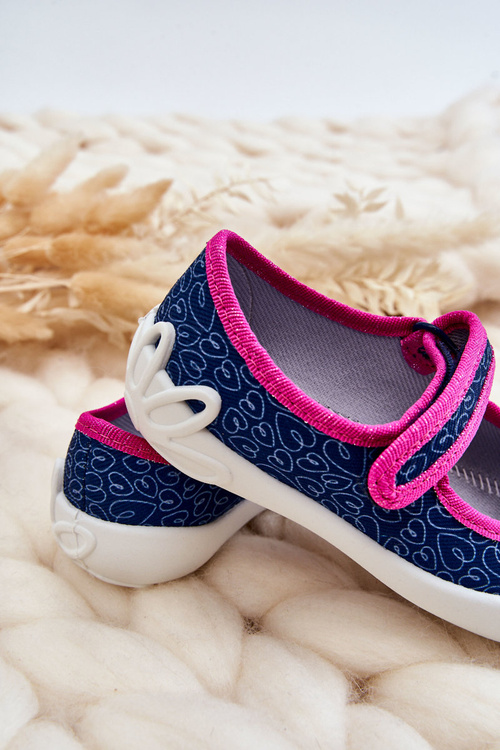 Dziecięce Papcie Baleriny Befado Miś 114X505 Granatowe