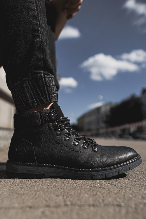 Męskie Botki Trapery Cross Jeans Czarne EE1R4081C