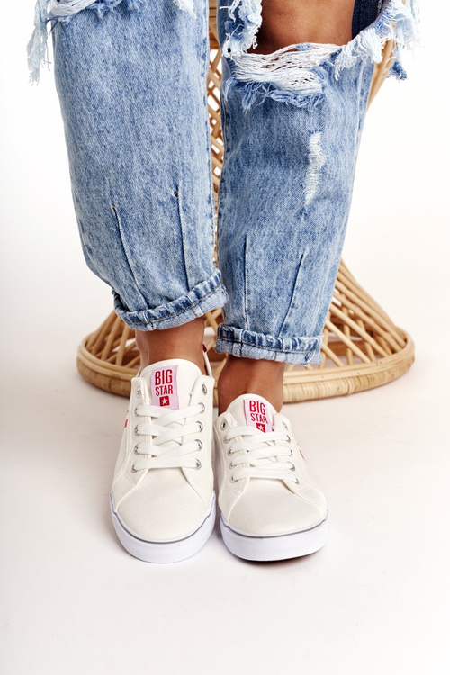 Damskie Tenisówki BIG STAR DD274892 Biało-Czerwone