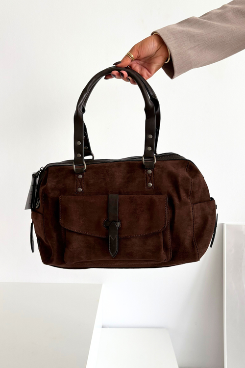 Torebka Z Eko Zamszu Czekoladowa Gressa