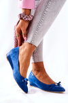Skórzane Czółenka Na Koturnie Monnari 0590-M12 Niebieskie