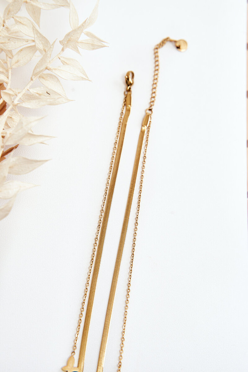 Damski Łańcuszek Żmijka Z Motylami Złoty