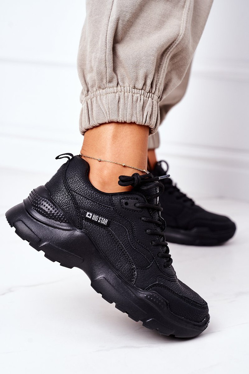 Damskie Sportowe Buty Sneakersy Big Star EE274462 Czarne