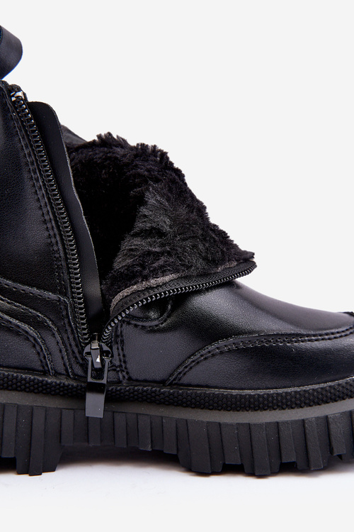 Botki Dziecięce Na Suwak Ocieplane Czarne Jolynn