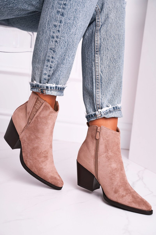 Damskie Botki Na Obcasie Khaki Loud