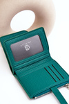 Damski Portfel Portmonetka Z Ekoskóry Zielony Lazara