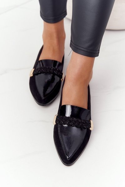 Eleganckie Mokasyny S.Barski Premium Zamszowe Czarne