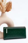 Damski Portfel Zapinany Na Magnes Ciemnozielony Harmale
