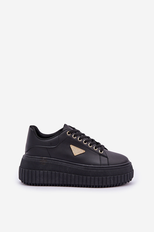 Stylowe Sneakersy Na Masywnej Platformie Czarne Vallexia