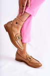 Damskie Skórzane Mokasyny Camel Coriso