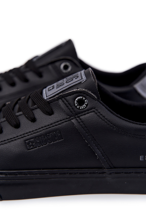 Skórzane Męskie Tenisówki Big Star JJ174108 Czarne