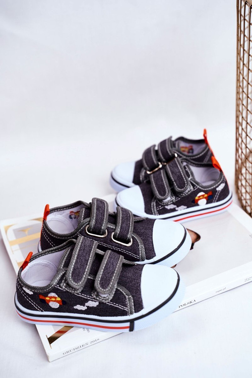 Tenisówki Dziecięce na Rzepy Szare Nimalo