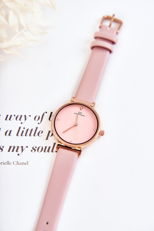 Damski Klasyczny Zegarek Na Skórzanym Pasku Giorgio&Dario Różowy