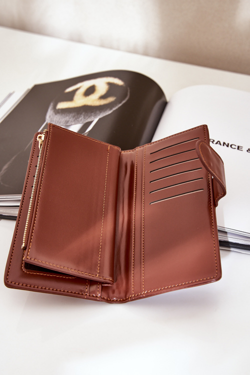 Portfel Damski Z Eko Skóry Brązowy Kalinessa