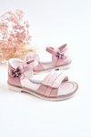 Dziecięce Sandały Z Motylkiem Różowe Nicoll