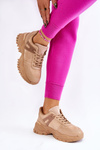 Modne Buty Sportowe Sneakersy Beżowe Frezio