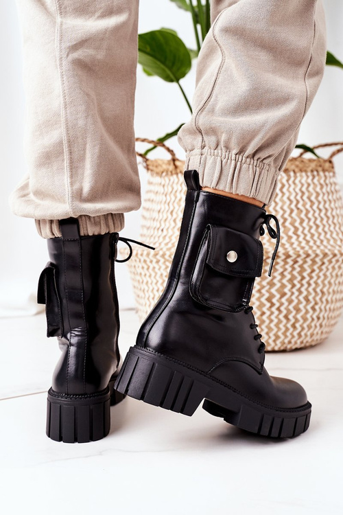 Ocieplane Workery Z Kieszenią Czarne Awesome